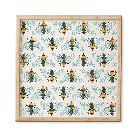 Cat Coquillette Honey Bee Pattern Framed Wall Art