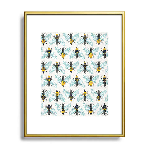 Cat Coquillette Honey Bee Pattern Metal Framed Art Print