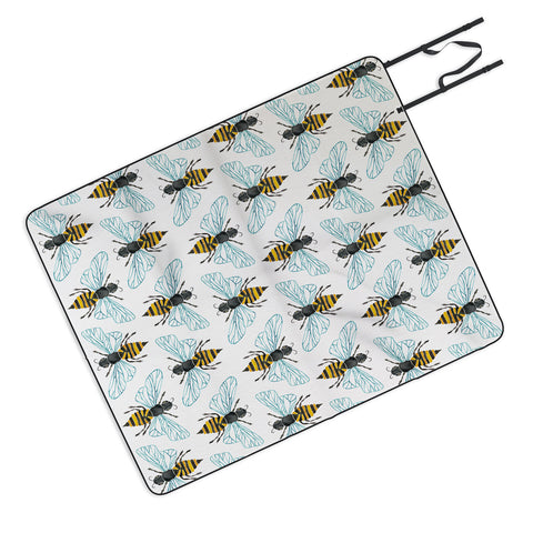 Cat Coquillette Honey Bee Pattern Picnic Blanket