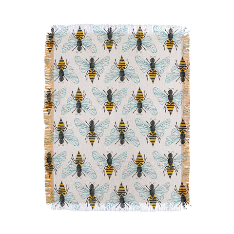 Cat Coquillette Honey Bee Pattern Throw Blanket