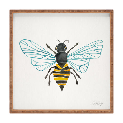 Cat Coquillette Honey Bee Square Tray