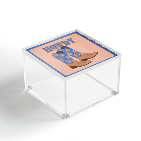 Cat Coquillette Howdy Cowgirl Blue Peach Acrylic Box