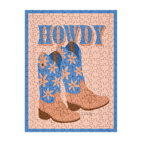 Cat Coquillette Howdy Cowgirl Blue Peach Puzzle