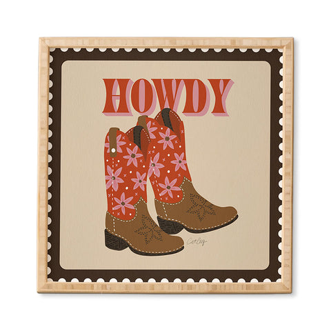 Cat Coquillette Howdy Cowgirl Coral Pink Framed Wall Art