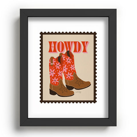 Cat Coquillette Howdy Cowgirl Coral Pink Recessed Framing Rectangle