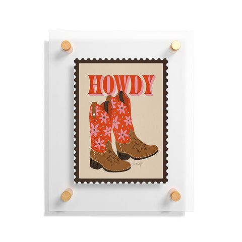 Cat Coquillette Howdy Cowgirl Coral Pink Floating Acrylic Print