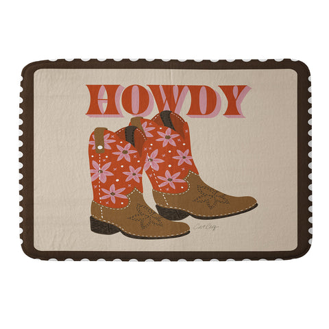 Cat Coquillette Howdy Cowgirl Coral Pink Memory Foam Bath Mat