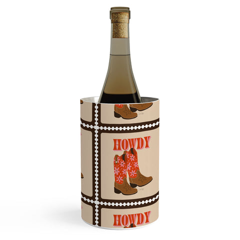 Cat Coquillette Howdy Cowgirl Coral Pink Wine Chiller