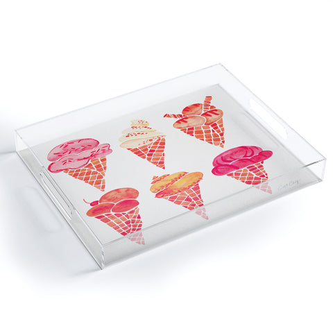 Cat Coquillette Ice Cream Cones Pink Acrylic Tray
