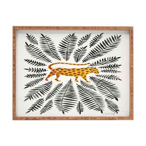 Cat Coquillette Jaguar and Fronds Rectangular Tray