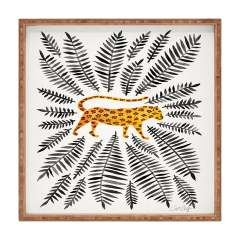 Cat Coquillette Jaguar and Fronds Square Tray