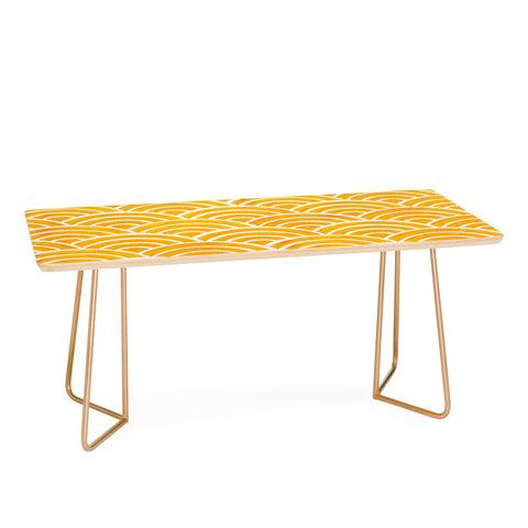 Cat Coquillette Japanese Seigaiha Marigold Coffee Table
