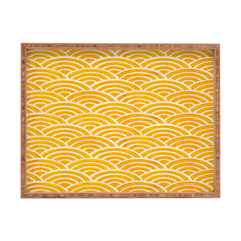 Cat Coquillette Japanese Seigaiha Marigold Rectangular Tray