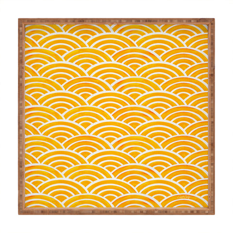 Cat Coquillette Japanese Seigaiha Marigold Square Tray