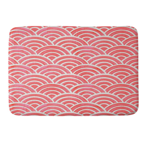 Cat Coquillette Japanese Seigaiha Wave Coral Memory Foam Bath Mat