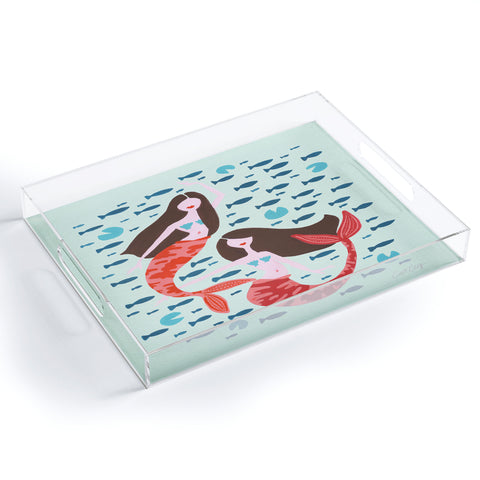 Cat Coquillette Koi Mermaids on Mint Acrylic Tray