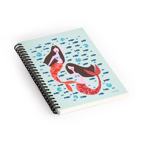 Cat Coquillette Koi Mermaids on Mint Spiral Notebook