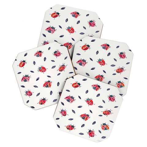 Cat Coquillette Ladybug Collection Coaster Set