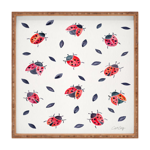 Cat Coquillette Ladybug Collection Square Tray