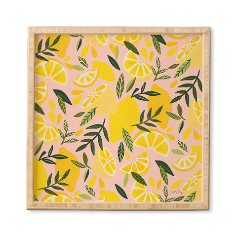 Cat Coquillette Lemon Blooms Blush Palette Framed Wall Art