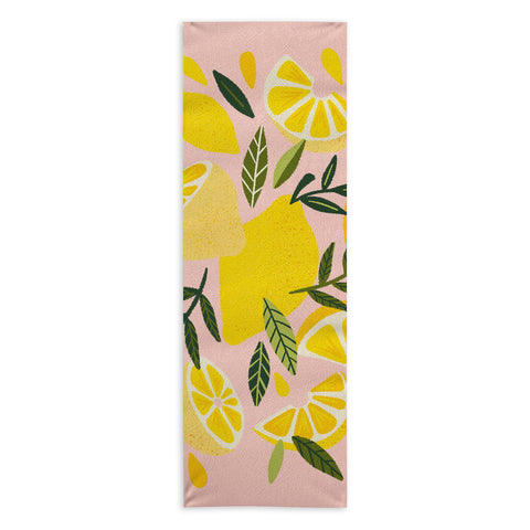 Cat Coquillette Lemon Blooms Blush Palette Yoga Towel