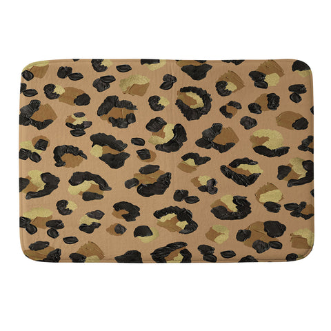 Cat Coquillette Leopard Print Neutral Gold Memory Foam Bath Mat