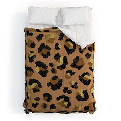 Cat Coquillette Leopard Print Neutral Gold Comforter