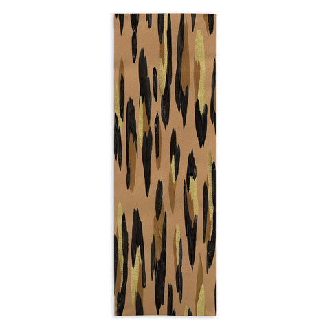 Cat Coquillette Leopard Print Neutral Gold Yoga Towel