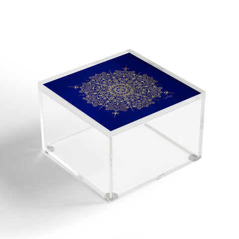 Cat Coquillette Moroccan Mandala Gold Navy Acrylic Box