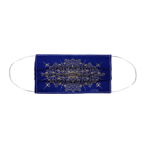 Cat Coquillette Moroccan Mandala Gold Navy Face Mask