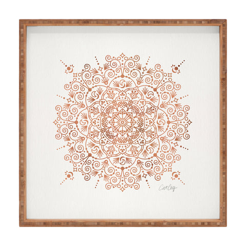 Cat Coquillette Moroccan Mandala Rose Gold Square Tray