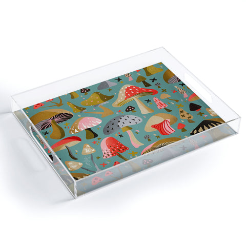 Cat Coquillette Mushroom Collection Mint Acrylic Tray