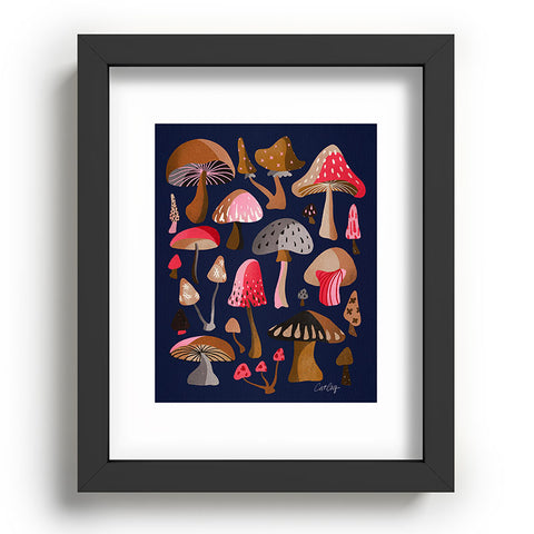 Cat Coquillette Mushroom Collection Navy Recessed Framing Rectangle