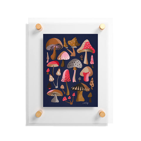 Cat Coquillette Mushroom Collection Navy Floating Acrylic Print