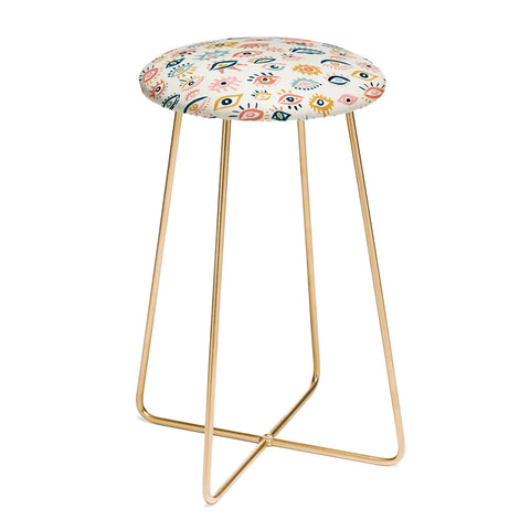 Cat Coquillette Mystic Eyes Primary Palette Counter Stool