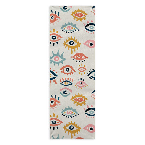 Cat Coquillette Mystic Eyes Primary Palette Yoga Towel