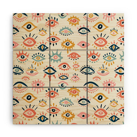 Cat Coquillette Mystic Eyes Primary Palette Wood Wall Mural