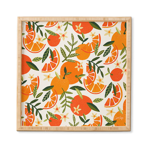 Cat Coquillette Orange Blooms White Palette Framed Wall Art