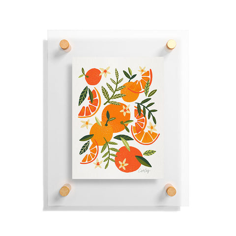 Cat Coquillette Orange Blooms White Palette Floating Acrylic Print