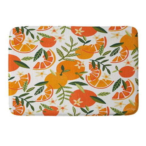 Cat Coquillette Orange Blooms White Palette Memory Foam Bath Mat
