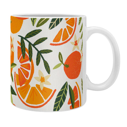 Cat Coquillette Orange Blooms White Palette Coffee Mug