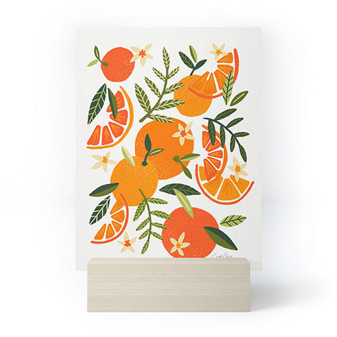 Cat Coquillette Orange Blooms White Palette Mini Art Print