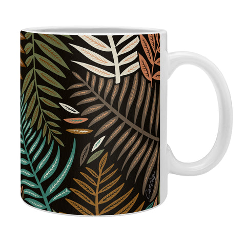 Cat Coquillette Palm Pattern Khaki Green Coffee Mug