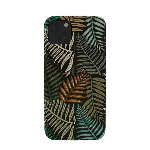 Cat Coquillette Palm Pattern Khaki Green Phone Case