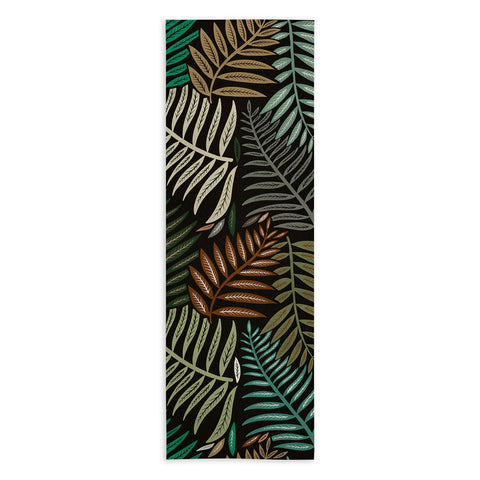 Cat Coquillette Palm Pattern Khaki Green Yoga Towel