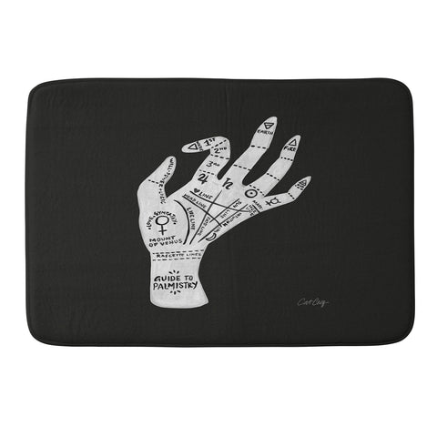 Cat Coquillette Palmistry White on Black Memory Foam Bath Mat