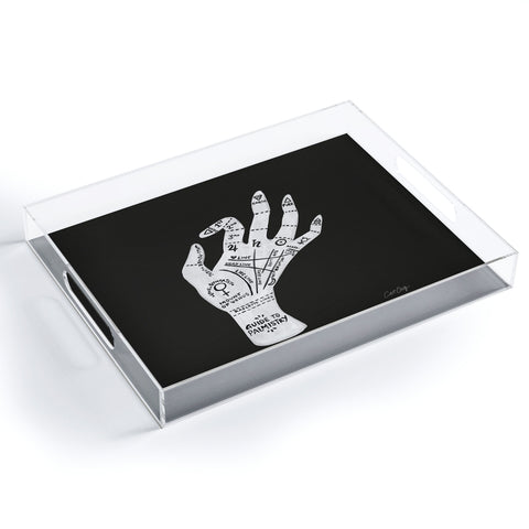 Cat Coquillette Palmistry White on Black Acrylic Tray