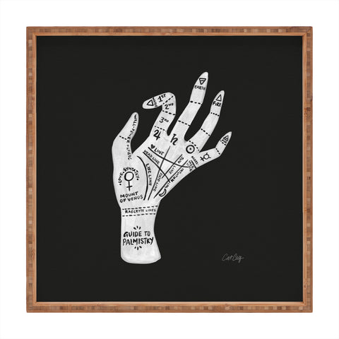 Cat Coquillette Palmistry White on Black Square Tray