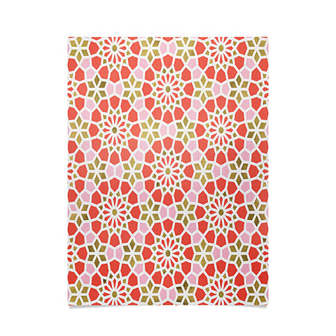 Cat Coquillette Persian Mosaic Coral Poster