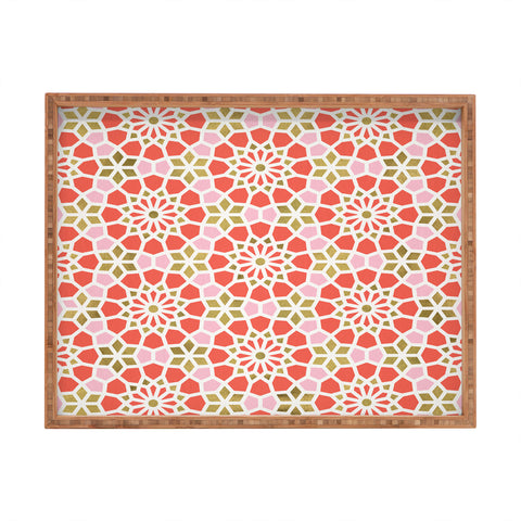 Cat Coquillette Persian Mosaic Coral Rectangular Tray